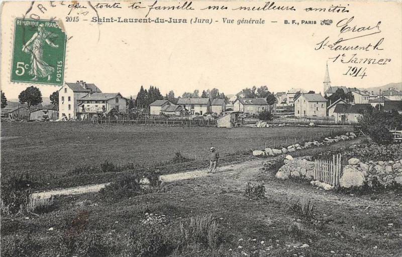 Carte postale ancienne Saint Laurent Du Jura Vue Generale