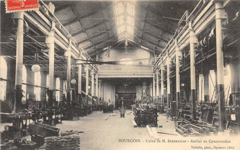 Carte postale ancienne Bourgoin Usine De M.diederichs Atelier De Construction