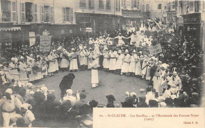 Carte postale ancienne Saint Claude Les Soufflac Et L'Harmonie Des Fausses Notes 1903 à Saint-Claude