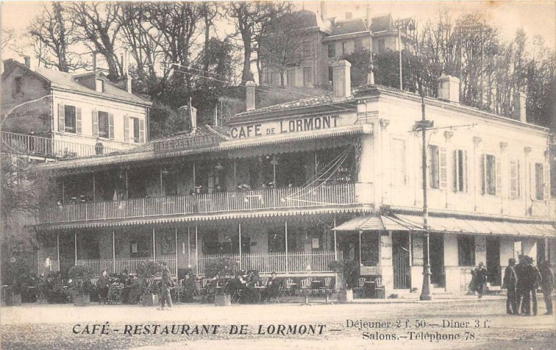 Carte postale ancienne Cafe Restaurant De Lormont à Lormont