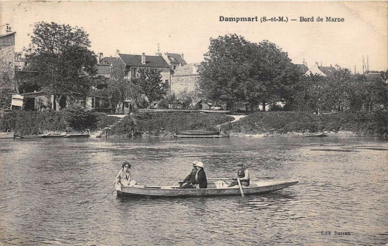 Carte postale ancienne Dampmart Bord De Marne (cliché pas courant à Dampmart