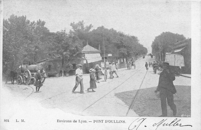Carte postale ancienne Environs De Lyon Pont D'Oullins (dos non divisé) à Lyon