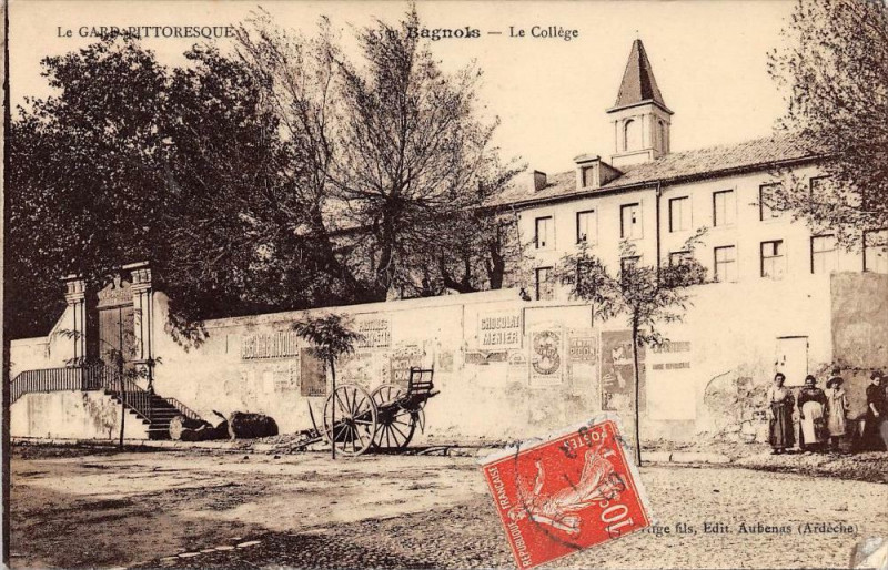 Carte postale ancienne Bagnols Le College (cpa glacée