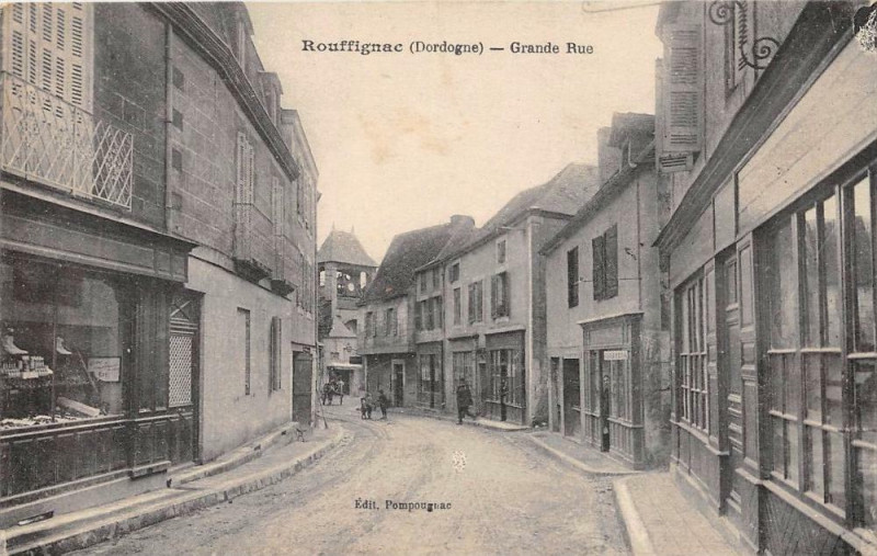 Carte postale ancienne Rouffignac Grande Rue (cliché pas courant