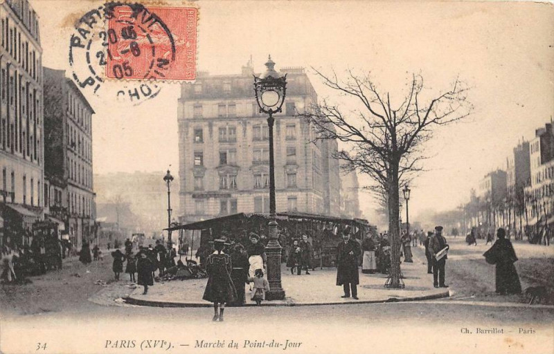 Carte postale ancienne Marché du Point-du-Jour à Paris 16e