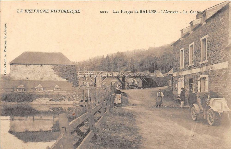 Carte postale ancienne Les Forges De Salles L'Arrivee La Cantine (belle animation