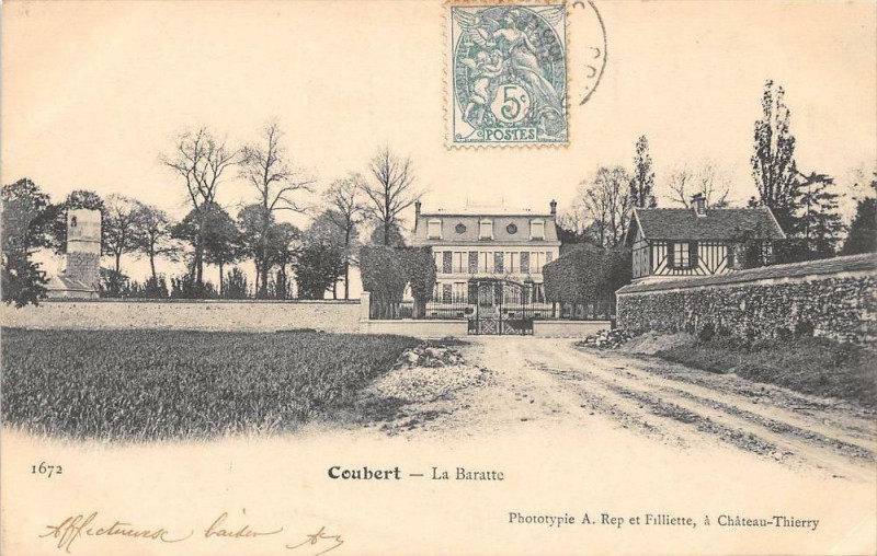 Carte postale ancienne Coubert La Baratte (dos non divisé) à Coubert