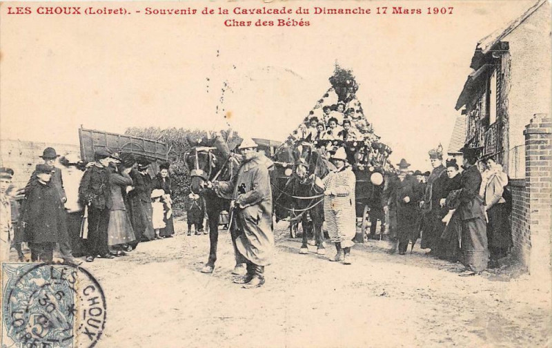 Carte postale ancienne Les Choux Souvenir De La Cavalcade Du Dimanche 17 Mars 1907 Char Des Bebe aux Choux