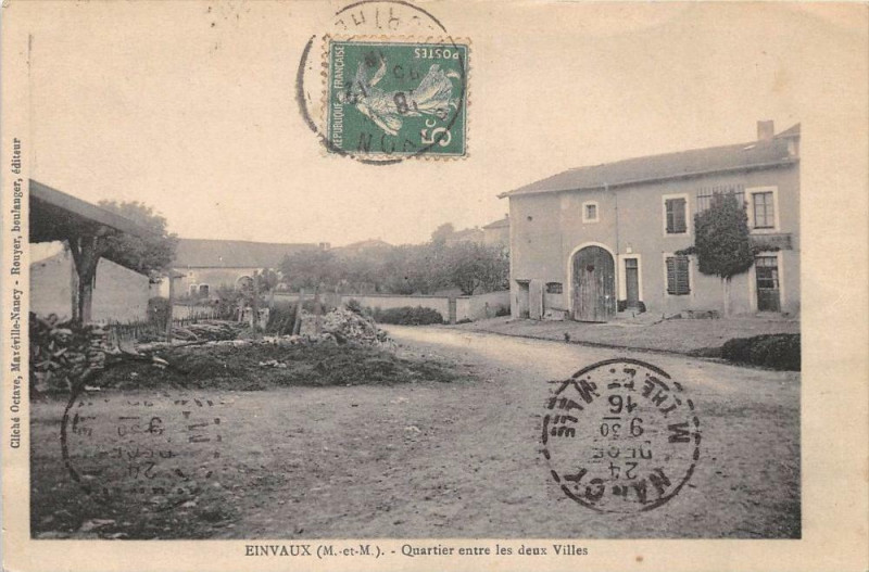 Carte postale ancienne Einvaux Quartier Entre Les Deux Villes (cliché pas courant à Einvaux
