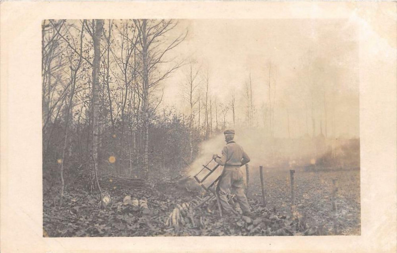 Carte postale ancienne Carte Photo Bois D'Ormoy En Novembre 1913 Scierie Fouchery