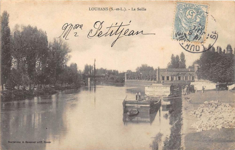 Carte postale ancienne Louhans La Seille à Louhans