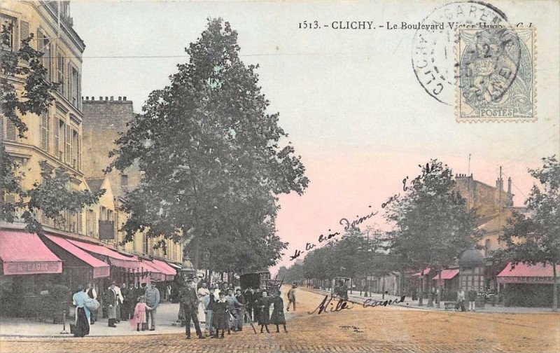 Carte postale ancienne Le Boulevard Victor-Hugo à Clichy