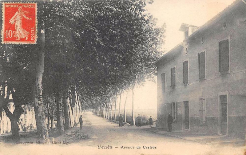 Carte postale ancienne Venes Avenue De Castres à Vénès