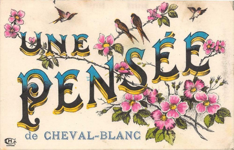 Carte postale ancienne Une Pensee De Cheval Blanc à Cheval-Blanc