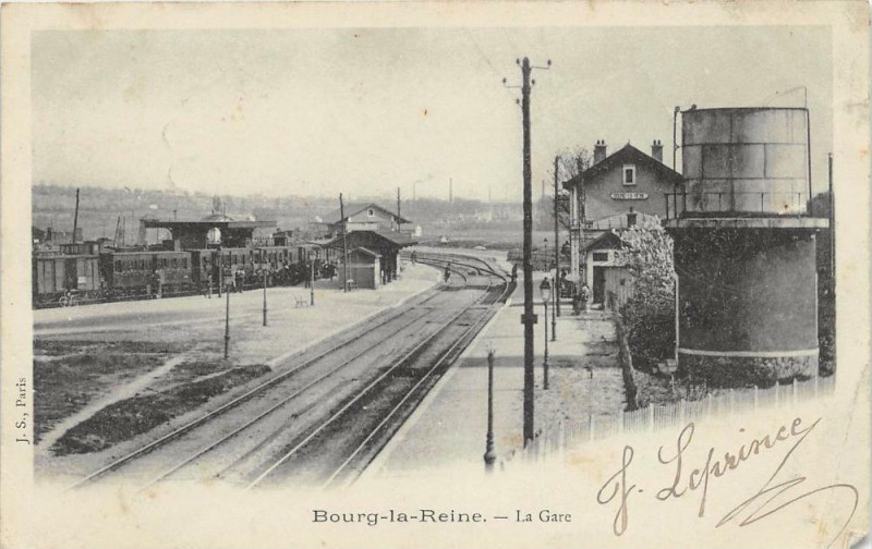 Carte postale ancienne Bourg La Reine La Gare (dos non divisé) cliché pas courant à Bourg-la-Reine