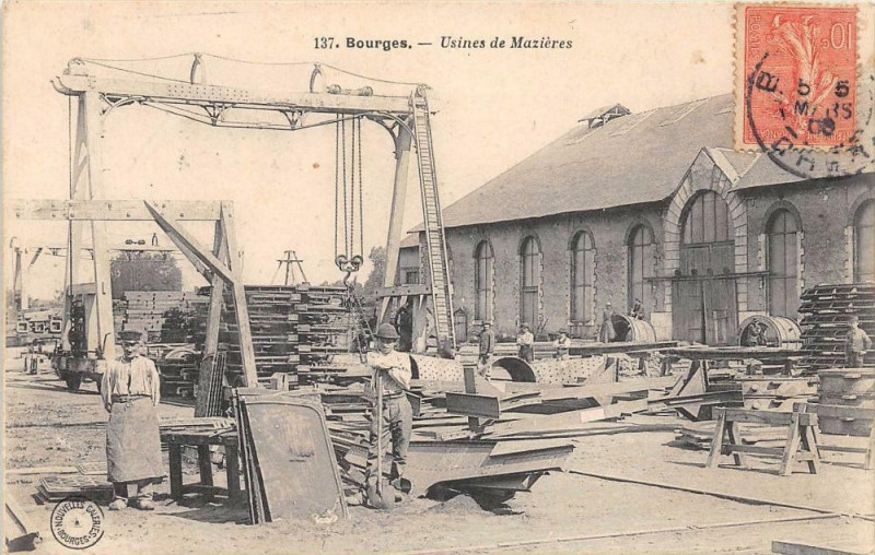 Carte postale ancienne Bourges Usines De Maziere (Cpa Industrie à Bourges