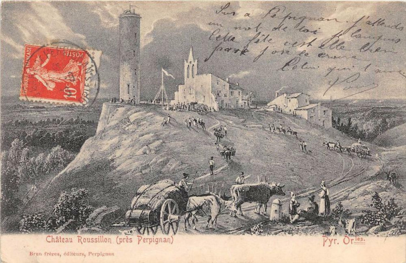 Carte postale ancienne Perpignan Chateau Roussillon Pres Perpignan (dos non divisé à Perpignan
