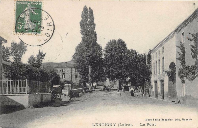 Carte postale ancienne Lentigny Le Pont à Lentigny