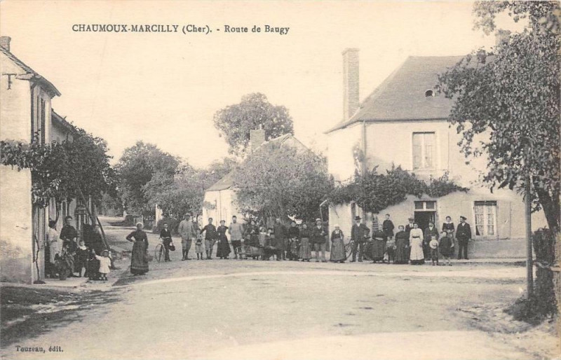 Carte postale ancienne Chaumoux Marcilly Route De Baugy à Baugy