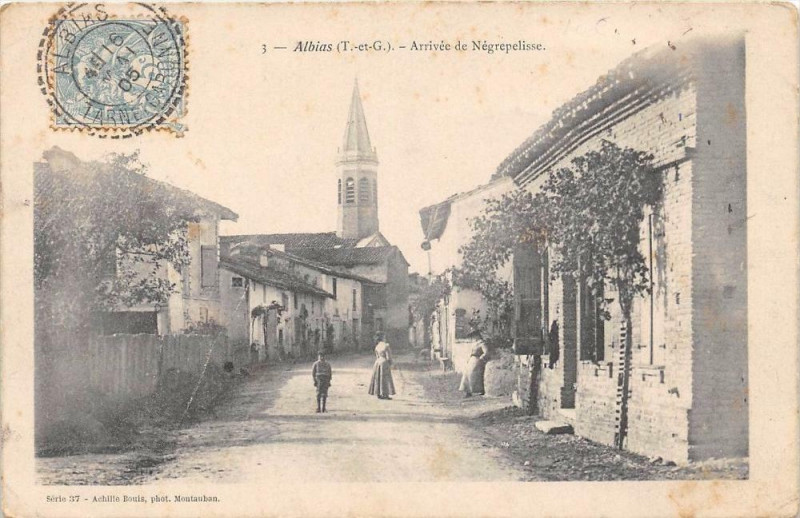 Carte postale ancienne Albias Arrivee De Negrepelisse à Albias