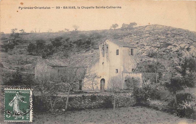 Carte postale ancienne Baixas La Chapelle Sainte Catherine à Baixas