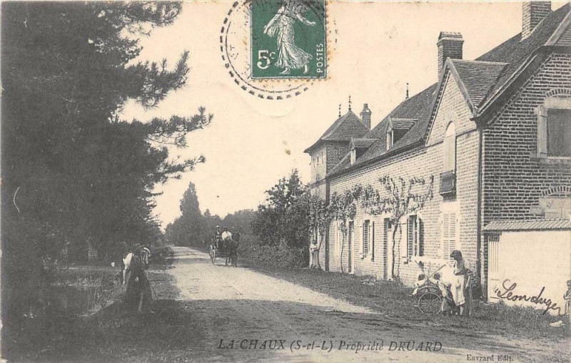 Carte postale ancienne La Chaux Propriete Druard (cliché pas courant à La Chaux
