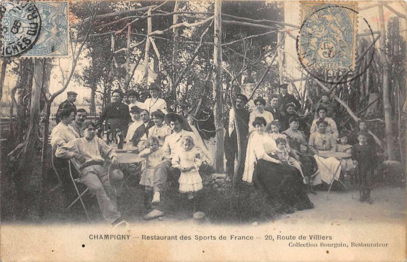Carte postale ancienne Champigny Restaurant Des Sports De France 20 Route De Villiers