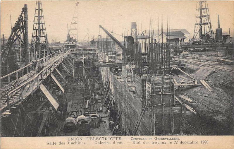 Carte postale ancienne Union D'Electricite Centrale De Gennevilliers Salle Des Machines à Gennevilliers
