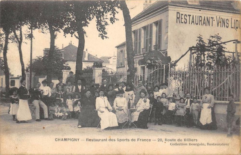 Carte postale ancienne Champigny Restaurant Des Sports De France 20 Route De Villiers (cliché ra
