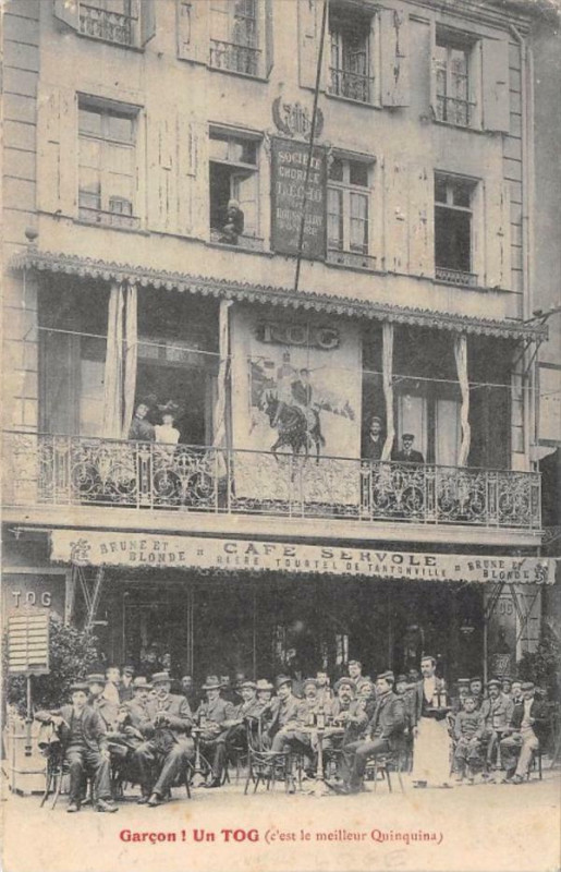 Carte postale ancienne Cafe Servole Garcon Un TOG! Perpignan à Perpignan