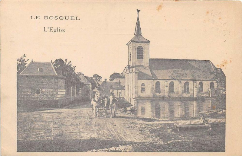 Carte postale ancienne Le Bosquel L'Eglise à Bosquel