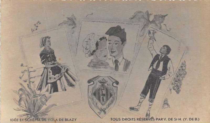 Carte postale ancienne Pyrenees Orientales Pays Catalan Idee Et Schema De Yola De Blazy à Py