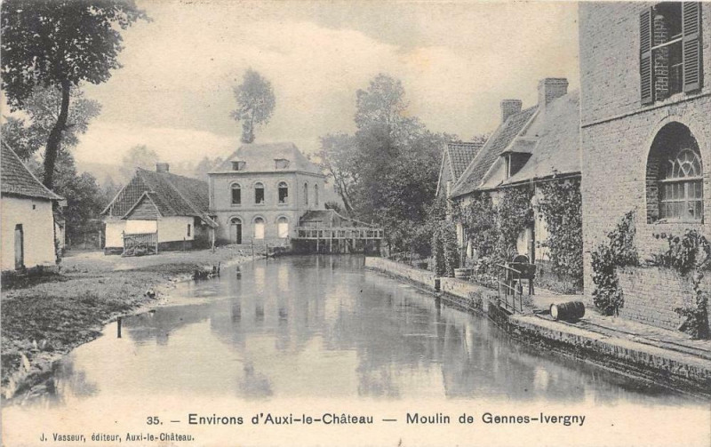 Carte postale ancienne Env.d'Auxi Le Chateau Moulin De Gennes Ivergny à Ivergny