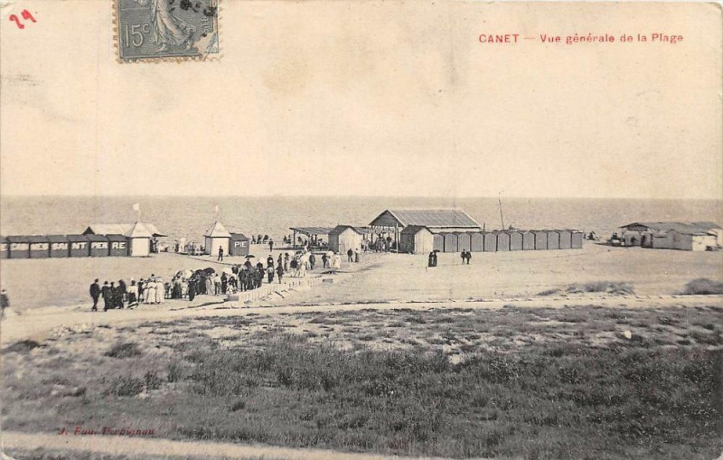 Carte postale ancienne Canet Vue Generale De La Plage