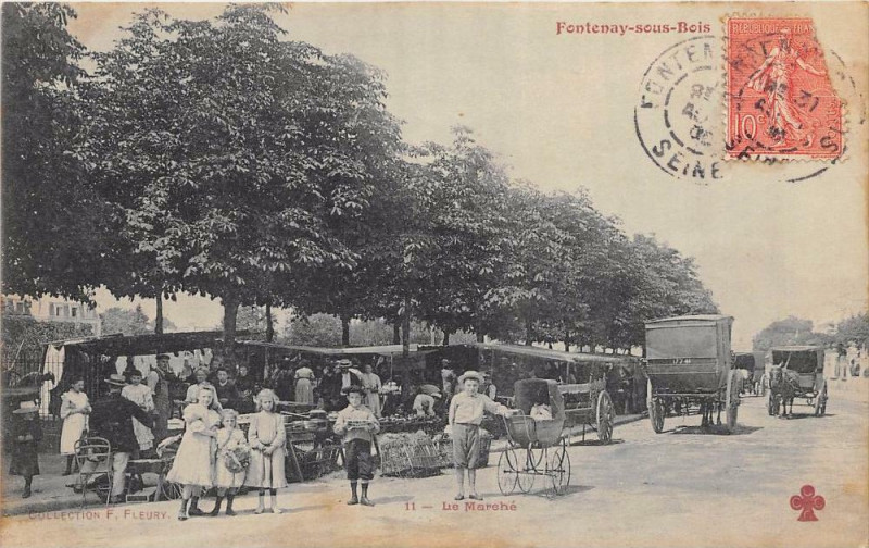 Carte postale ancienne Fontenay Sous Bois Le Marche à Fontenay-sous-Bois