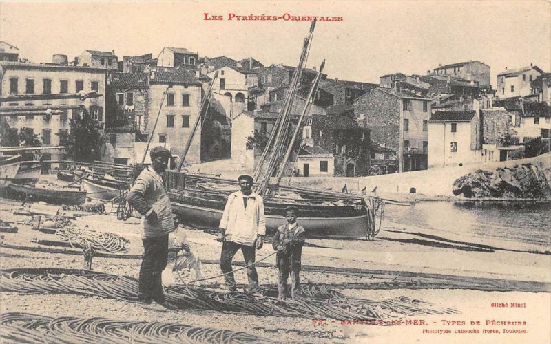 Carte postale ancienne 6 Banyuls Sur Mer Types De Pecheurs (dos non divisé) à Banyuls-sur-Mer