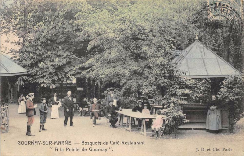 Carte postale ancienne Gournay Sur Marne Bosquets Du Cafe Restaurant A La Pointe De Gournay à Gournay-sur-Marne