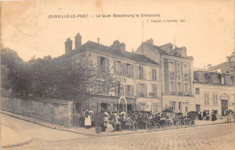 Carte postale ancienne Joinville Le Pont Le Quai Beaubourg Le Dimanche à Joinville-le-Pont