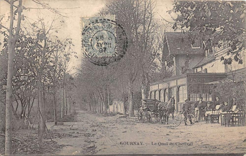 Carte postale ancienne Gournay Le Quai De Chetivet