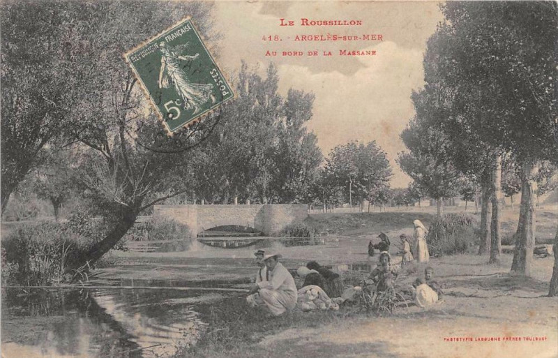 Carte postale ancienne Argeles Mer Au Bord De La Massane