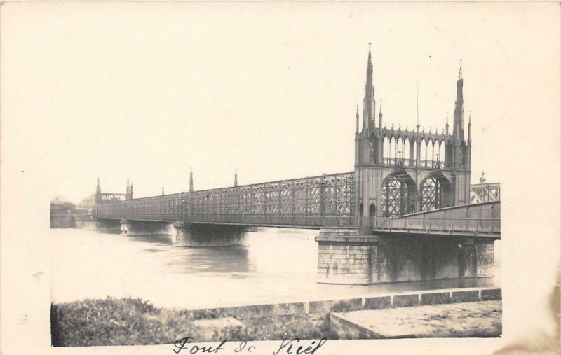 Carte postale ancienne Strasbourg Carte Photo Du Pont De Khel à Strasbourg
