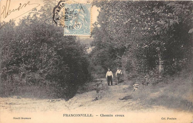 Carte postale ancienne Franconville Chemin Creux à Franconville
