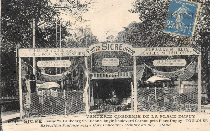 Carte postale ancienne Toulouse Vannerie Corderie De La Place Dupuy P.sicre Jeune Faubourg Saint à Toulouse