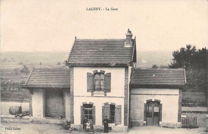 Carte postale ancienne Lagney La Gare (cliché pas courant à Lagney