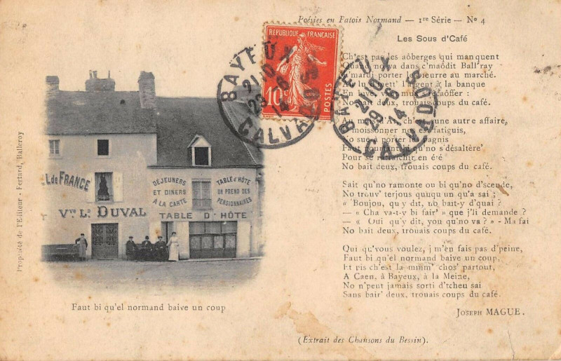 Carte postale ancienne Les Sous D'Cafe Calvados