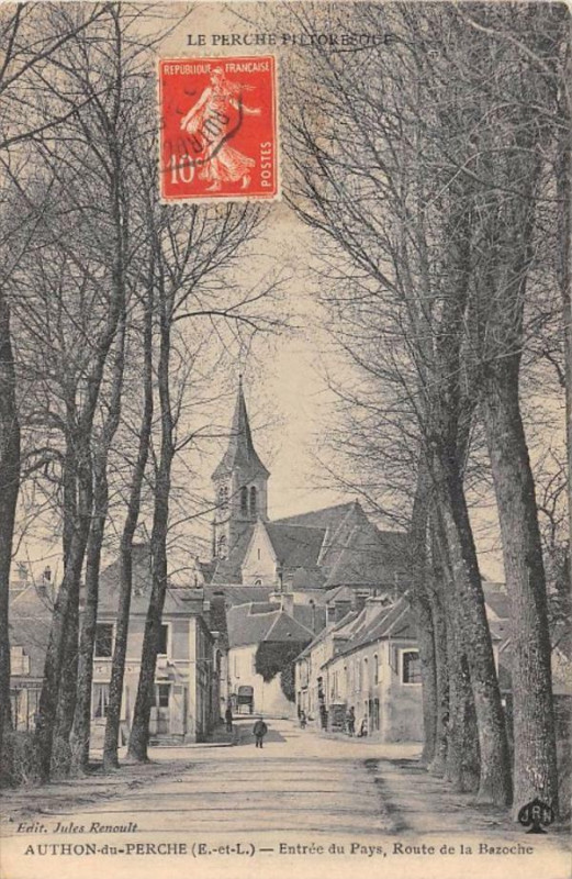 Carte postale ancienne Authon Sur Perche Entree Du Pays Route De La Bazoche