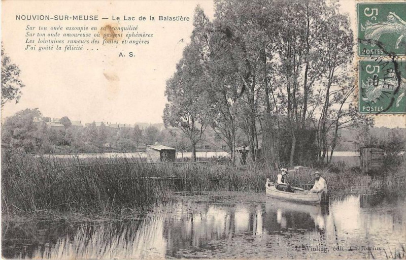Carte postale ancienne Nouvion Sur Meuse Le Lac De La Balastiere (cliché pas courant à Nouvion-sur-Meuse