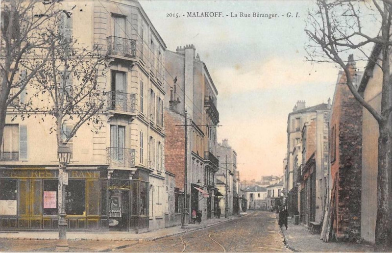 Carte postale ancienne Malakoff La Rue Beranger à Malakoff