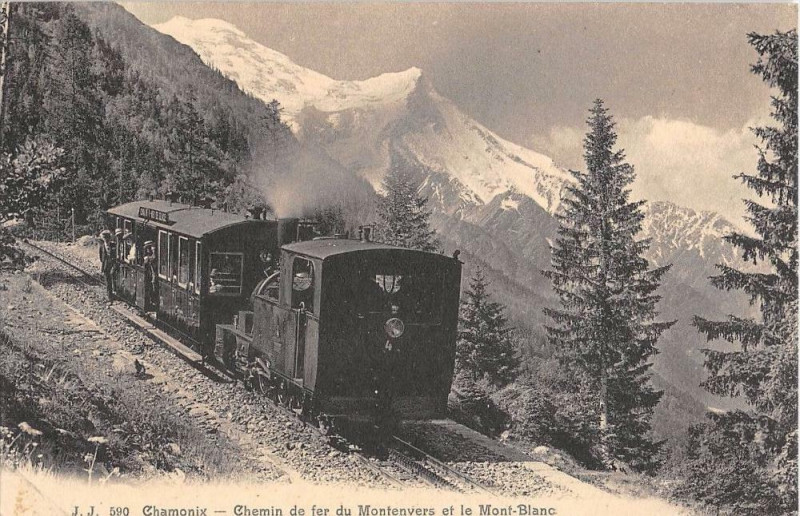 Carte postale ancienne Chamonix Chemin De Fer Du Montenvers (Train à Vers