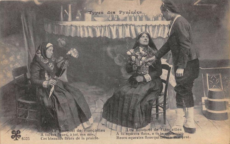 Carte postale ancienne Types Des Pyrenees Le Bouquet De Fiancailles